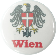 Wien Wappen Button Schrift Wien rot